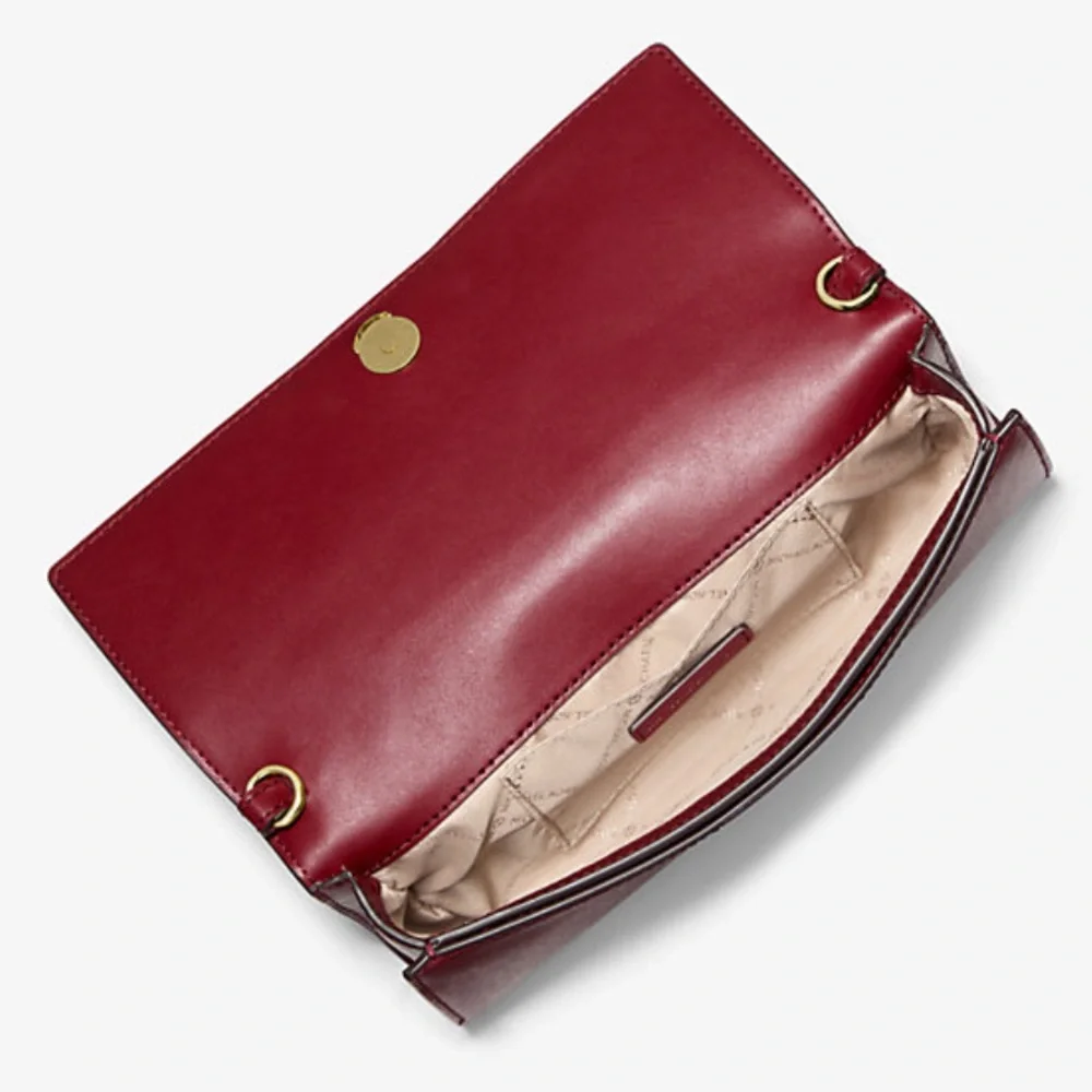 MICHAEL KORS Jet Set Medium Leather Flap Clutch Crossbody Shoulder Bag Wallet - Picture 2 of 16